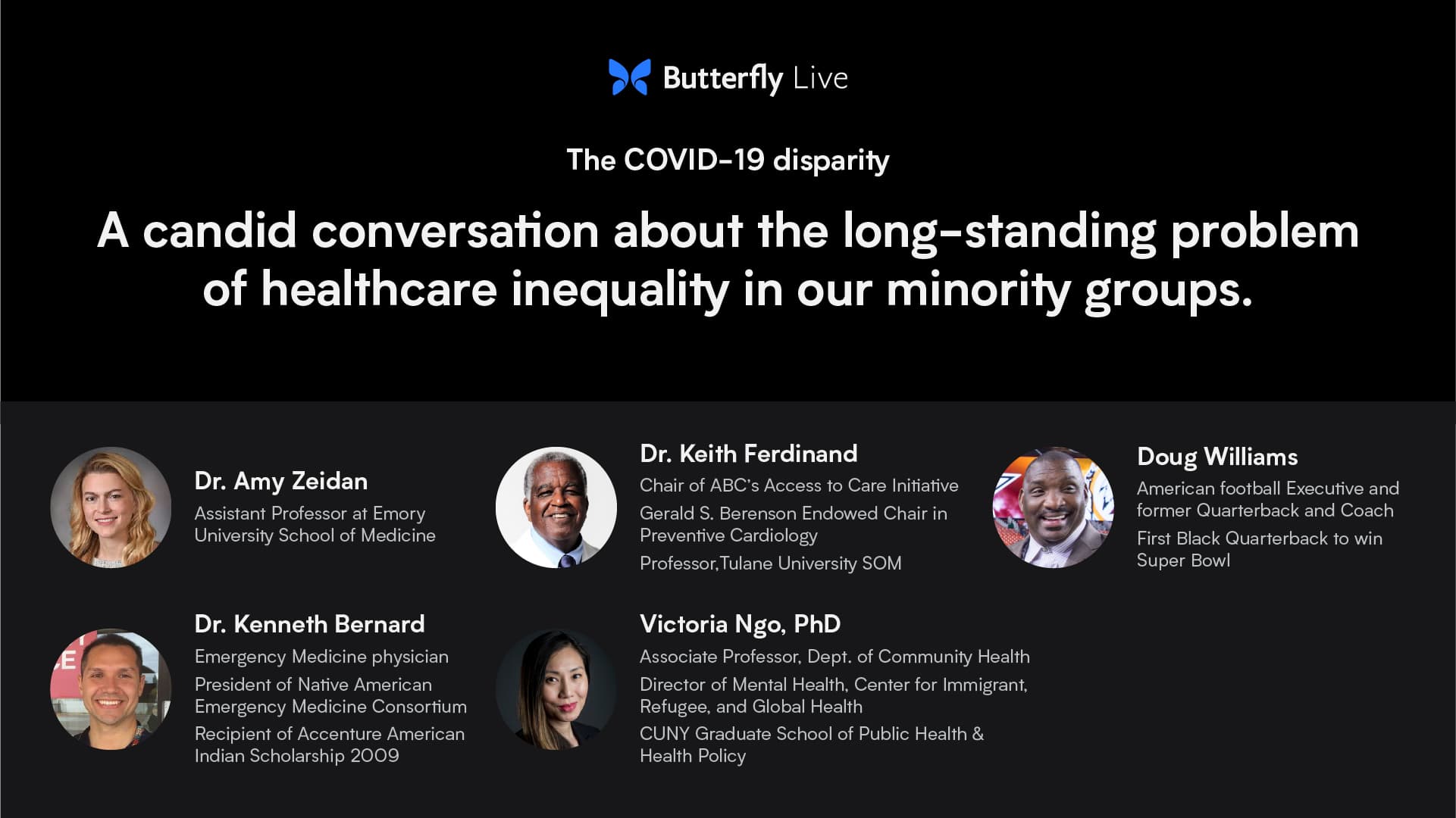 The COVID-19 Disparity: A Candid Conversation about the long-standing problem of healthcare inequality in our minority groups.